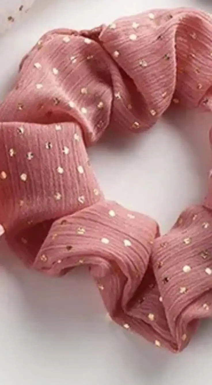 Scrunchie With Sparkly Accent In Pink
